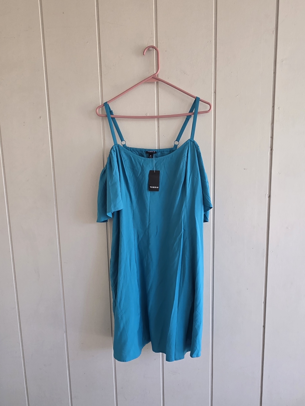 Torrid Mini Challis Cold Shoulder Trapeze Dress Turquoise New With Tags 0XL